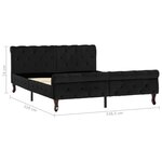 vidaXL Cadre de lit Noir Velours 140 x 200 cm