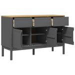 vidaXL Buffet FLORO gris 114x43x74 cm bois massif de pin