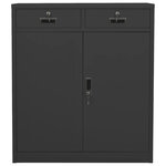 Armoire de bureau avec 2 étagères réglables rangement dossiers 90 x 40 x 102 cm en acier anthracite 02_0046910