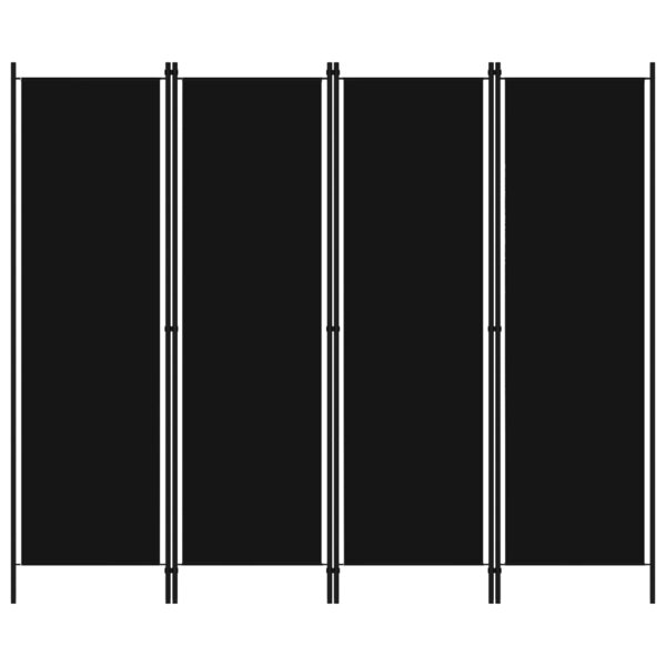 vidaXL Cloison de séparation 4 panneaux Noir 200x180 cm