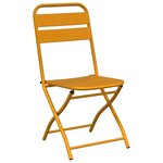 vidaXL Set de Bistro Pliable 3 Pièces en Acier Jaune Moutarde