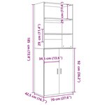 vidaXL Buffet haut blanc 70x42 5x185 cm bois d'ingénierie
