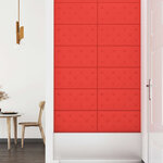 vidaXL Tête de lit murale 12 Pièces Rouge 60 x 30 cm Simili cuir