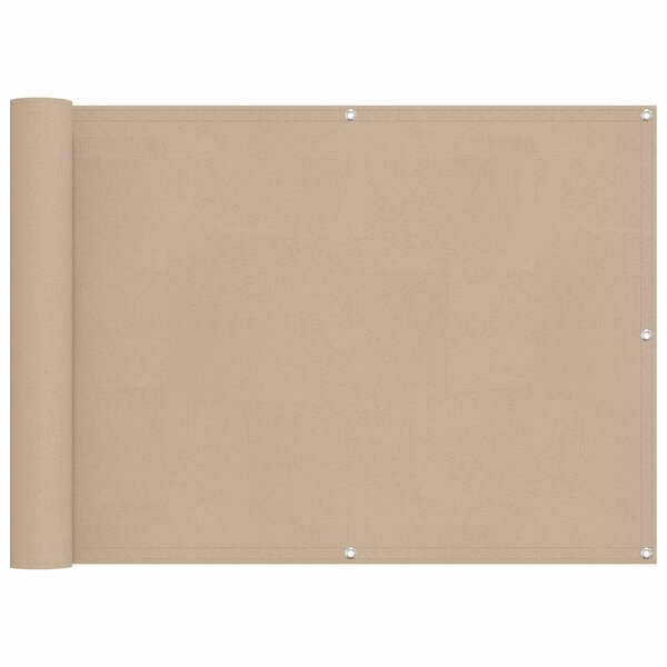 vidaXL Écran de balcon 75 x 200 cm Tissu Oxford Rectangulaire Beige