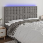 vidaXL Tête de lit à LED Gris foncé 180x5x118/128 cm Tissu