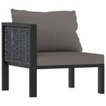 vidaXL Salon de jardin 8 Pièces avec coussins Résine tressée Anthracite