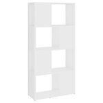 vidaXL Bibliothèque/Séparateur de pièce Blanc 60x24x124 5 cm Aggloméré