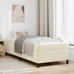 vidaXL Cadre de lit avec matelas Crème 100 x 200 cm Faux cuir