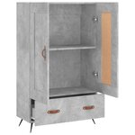 vidaXL Buffet haut gris béton 69 5x31x115 cm bois d'ingénierie
