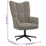 vidaXL Chaise de relaxation Gris clair Velours