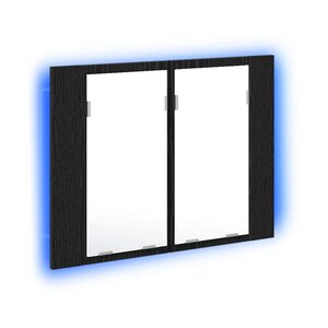 vidaXL Armoire de toilette avec miroir Chêne noir 60 x 12 x 45 cm