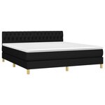 vidaXL Sommier à lattes de lit avec matelas Noir 180x200 cm Tissu
