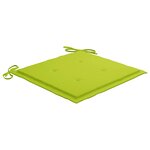 vidaXL Chaises de jardin avec coussins vert vif lot de 8 Teck massif