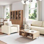 vidaXL Ensemble de Canapés 3 Pièces Beige Tissu en lin mélangé