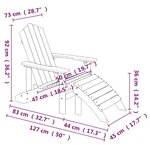 vidaXL Chaise de jardin Adirondack avec repose-pied PEHD marron