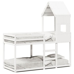 vidaXL Lit superposé sans matelas blanc 90x200 cm bois de pin massif