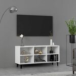 vidaXL Meuble TV avec pieds en métal Blanc 103 5x30x50 cm