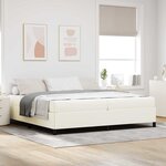 vidaXL Cadre de lit Crème 200 x 200 cm Tissu en velours côtelé