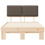 vidaXL Cadre de lit avec tête de lit rembourrée Taupe 120 x 190 cm