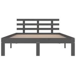 vidaXL Cadre de lit sans matelas bois massif gris 200x200 cm