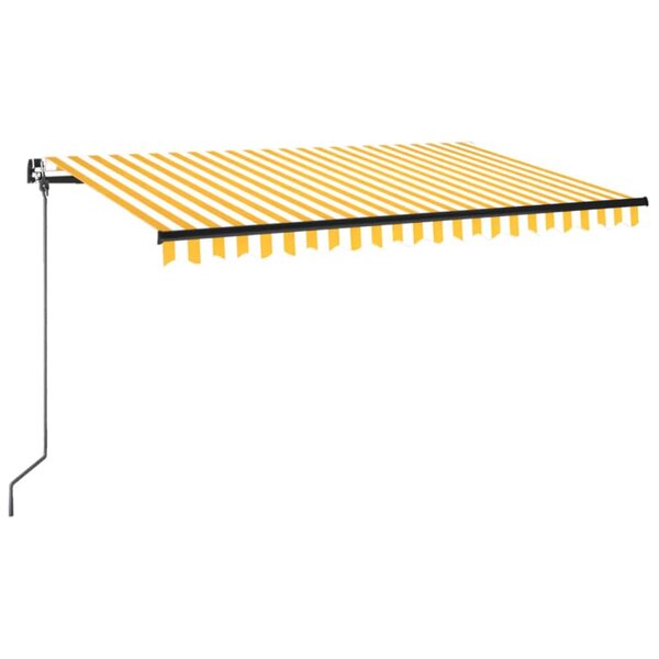vidaXL Auvent manuel rétractable avec LED 400x350 cm Jaune et blanc