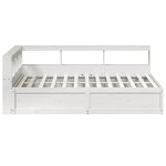 vidaXL Lit bibliothèque sans matelas blanc 150x200 cm bois pin massif