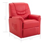 vidaXL Fauteuil inclinable Rouge Similicuir