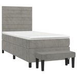 vidaXL Sommier à lattes de lit et matelas Gris clair 100x200cm Velours
