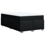 vidaXL Sommier à lattes de lit avec matelas noir 120x190 cm tissu