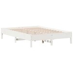 vidaXL Cadre de lit sans matelas blanc 135x190 cm bois de pin massif