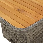 vidaXL Salon de jardin 3 Pièces avec coussins Gris Résine tressée