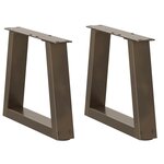 vidaXL Pieds de table basse en forme de V  2 pièces  acier naturel  30 x (30-31 3) cm