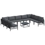 vidaXL Ensemble de canapé de jardin 10 Pièces Anthracite Acier