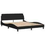vidaXL Cadre de lit sans matelas noir 160x200 cm tissu