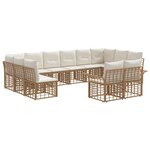 vidaXL Ensemble de canapés d'extérieur 12 Pièces Blanc Naturel et Crème