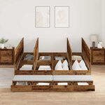 vidaXL Cadre de lit avec rangement Bois ancien 236 5 x 180 x 31 5 cm