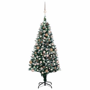 vidaXL Arbre de Noël artificiel pré-éclairé/boules pommes de pin 180cm
