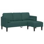 vidaXL Ensemble de canapé 2 pièces avec coussins en tissu vert foncé