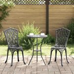 vidaXL Chaise de jardin 2 Pièces Noir 55 x 56 5 x 91cm Aluminium