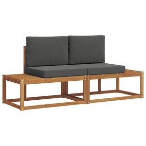 vidaXL Ensemble de canapés d'extérieur avec coussin 2 Pièces Naturel