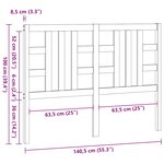 vidaXL Tête de lit 141x4x100 cm Bois massif de pin