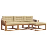 vidaXL Ensemble de canapés d'extérieur 4 Pièces Naturel et Beige