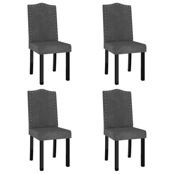 vidaXL Chaises à manger lot de 4 gris foncé velours