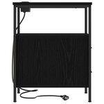 vidaXL Cabinet de chevet avec tiroir 2 Pièces Chêne noir 30 x 48 x 61 cm