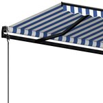 vidaXL Auvent rétractable automatique 450x350 cm Bleu et blanc