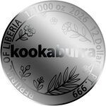 Pièce de monnaie en Platine 12 Dollars g 0.031 (1/1000 oz) Millésime 2026 KOOKABURRA 1/1000 (PRÉCOMMANDE)