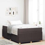 vidaXL Cadre de lit avec matelas Marron foncé 120 x 200 cm tissu