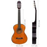 Vidaxl jeu de guitare classique d'enfants et débutants 8 pièces 1/2 34"