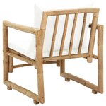 vidaXL Chaises de jardin lot de 2 avec coussins et oreillers Bambou