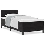 Lit Box Spring vidaXL avec Matelas Noir 100x200 cm Velours